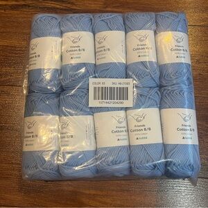 NEW 10 Friends 100 % Cotton 8/8 Blue Skeins Crochet Knit 50g 75 meters